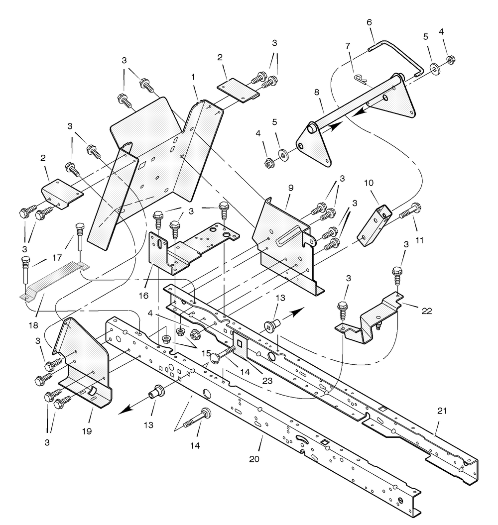 Rear Frame Assembly Diagram and Parts List for 461008X692A 2003 Briggs and Stratton Lawn Tractor